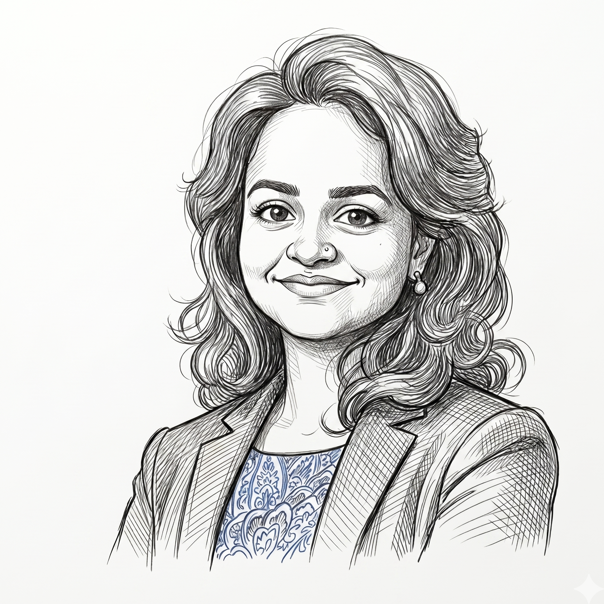 Sketch portrait of Tobasum Mandal